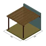 Πέργκολα με διπλή τάβλα απο τοίχο - 400 x 400εκ.