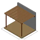 Πέργκολα με καφασωτό Privacy απο τοίχο - 300 x 300εκ.