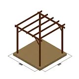 Ξύλινος σκελετός πέργκολας - 300 x  400εκ.