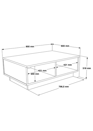 Τραπέζι σαλονιού Thunder pakoworld ανθρακί antique-γκρι antique 90x60x31.5εκ