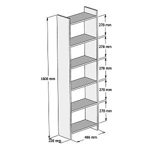 Βιβλιοθήκη Darco pakoworld μελαμίνης λευκό 48.6x22x160εκ