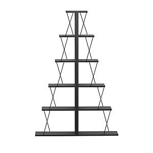 Βιβλιοθήκη mini Tars pakoworld ανθρακί-μαύρο 130x22x146εκ