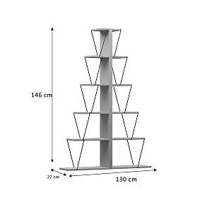 Βιβλιοθήκη mini Tars pakoworld ανθρακί-μαύρο 130x22x146εκ
