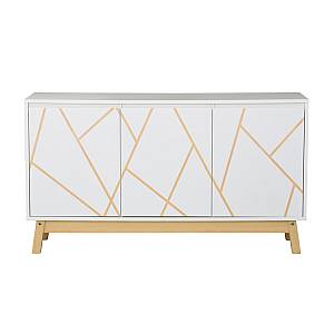Μπουφές Aria pakoworld λευκό-φυσικό 120x35x67 εκ