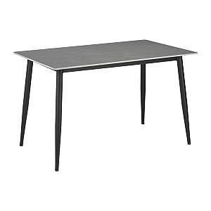 Τραπέζι Gustas pakoworld γκρι μαρμάρου sintered stone-μαύρο μέταλλο 140x80x75εκ