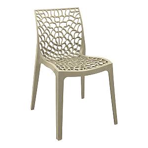 Καρέκλα Hush pakoworld pp σε cappuccino απόχρωση 50x57x81εκ