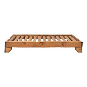 Ξαπλώστρα Zalka pakoworld L1 σε καρυδί απόχρωση 66x197x28εκ