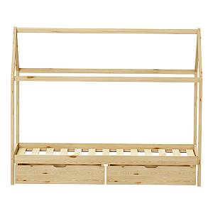 Παιδικό κρεβάτι Mellin τ.Montessori με 2 συρτάρια pakoworld ξύλο πεύκου σε φυσική απόχρωση 90x190εκ
