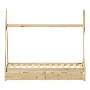 Παιδικό κρεβάτι Lalitto τ.Montessori με 2 συρτάρια τ.Montessori  pakoworld ξύλο πεύκου σε φυσική απόχρωση 90x190εκ