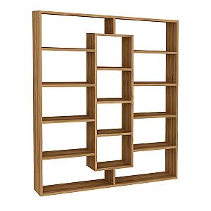 Βιβλιοθήκη μελαμίνης Ample Megapap χρώμα καρυδί 125x22x135,7εκ.