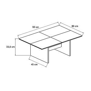 Τραπεζάκι σαλονιού Venita Megapap χρώμα sapphire oak - ανθρακί 90x60x33,8εκ.