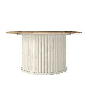 Τραπεζάκι σαλονιού Bohema Megapap χρώμα ivory - sepet oak Ø85x43,2εκ.