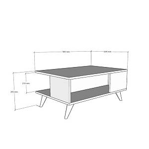 Τραπεζάκι σαλονιού Yuka Megapap χρώμα travertine 90x60x39,5εκ.