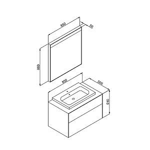 Σετ Έπιπλο Μπάνιου RODOS Ασημί MDF 18mm Λάκα 85 9SROD085SBM
