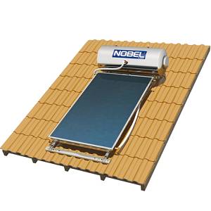 Nobel Classic 160lt 2,6m² Glass Τριπλής Ενέργειας Ηλιακός Θερμοσίφωνας Με Επιλεκτικό Συλλέκτη και Βάση Κεραμοσκεπής