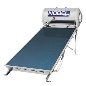 Nobel Classic 160lt 2,6m² Inox Ανοξείδωτος Τριπλής Ενέργειας Για Αντλία Θερμότητας Ηλιακός Θερμοσίφωνας Με Επιλεκτικό Συλλέκτη και Χαμηλή Βάση Ταράτσας