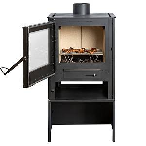 Alfatherm Brasero Stove Air Σόμπα Ξύλου Ατσάλινη Αερόθερμη Με Βεντιλατέρ 10kw