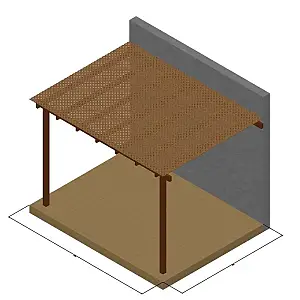 Πέργκολα με καφασωτό Privacy απο τοίχο - 400 x 600εκ.