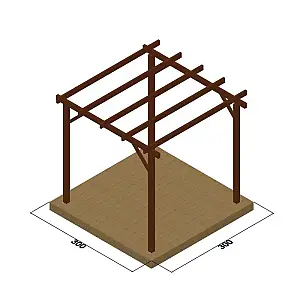Ξύλινος σκελετός πέργκολας - 300 x  400εκ.
