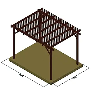 Πέργκολα με περσίδες 5,8εκ. - 400 x 600εκ.