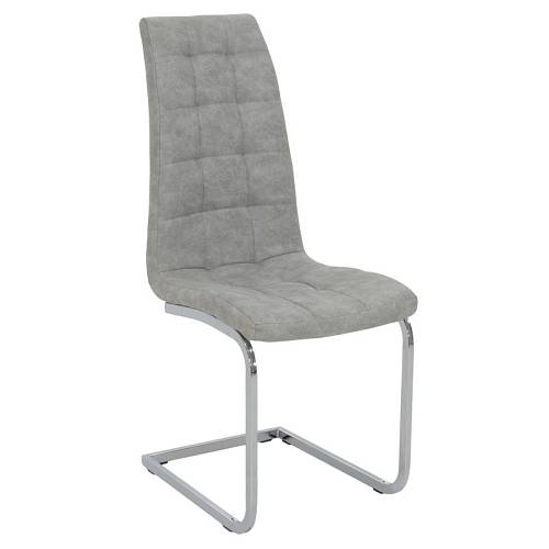Καρέκλα Darrell pakoworld pu αντικέ γκρι-βάση χρωμίου 42x49x106εκ