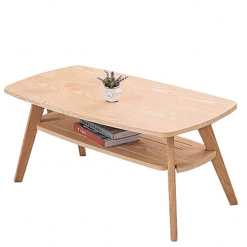 Τραπεζάκι Σαλονιού ArteLibre KHOBI Φυσικό MDF/Ξύλο 100x48x45cm