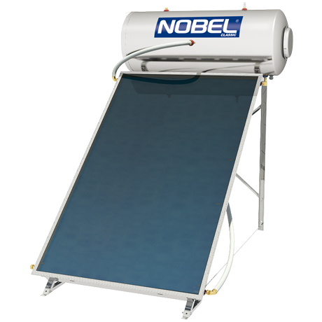 Nobel Classic 160lt 2,6m² Glass Τριπλής Ενέργειας Ηλιακός Θερμοσίφωνας Με Επιλεκτικό Συλλέκτη και Βάση Ταράτσας
