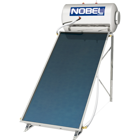 Nobel Classic 120lt 2m² Inox Ανοξείδωτος Διπλής Ενέργειας Ηλιακός Θερμοσίφωνας Με Επιλεκτικό Συλλέκτη και Βάση Ταράτσας