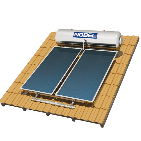 Nobel Classic 200lt 3m² Inox Ανοξείδωτος Διπλής Ενέργειας Ηλιακός Θερμοσίφωνας Με Επιλεκτικούς Συλλέκτες και Βάση Κεραμοσκεπής