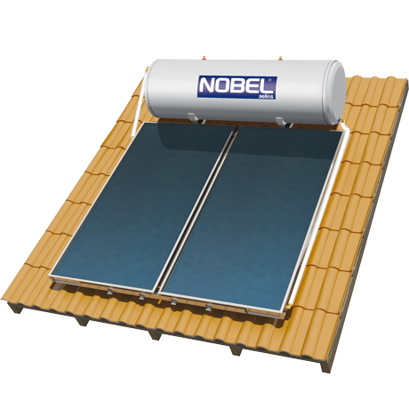 Nobel Aelios CUS 200lt 4m² Glass Τριπλής Ενέργειας Ηλιακός Θερμοσίφωνας Με Επιλεκτικούς Συλλέκτες και Βάση Κεραμοσκεπής