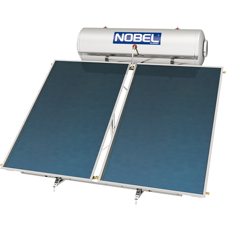 Nobel Classic 300lt 5,2m² Glass Τρπλής Ενέργειας Ηλιακός Θερμοσίφωνας Με Επιλεκτικούς Συλλέκτες και Βάση Ταράτσας