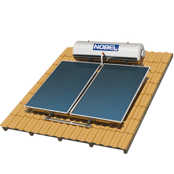 Nobel Classic 300lt 5,2m² Inox Ανοξείδωτος  Τριπλής Ενέργειας Ηλιακός Θερμοσίφωνας Με Επιλεκτικούς Συλλέκτες και Βάση Κεραμοσκεπής