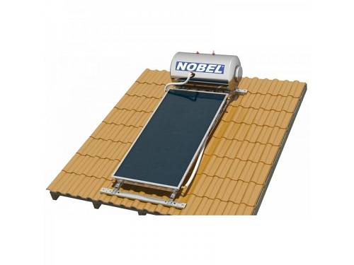 Nobel Classic 200lt 2,6m² Glass Διπλής Ενέργειας Ηλιακός Θερμοσίφωνας Με Επιλεκτικό Συλλέκτη και Χαμηλή Βάση Κεραμοσκεπής
