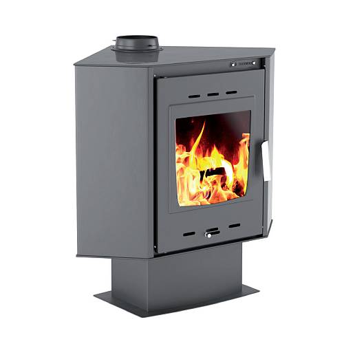 Thermiki ATS 100 CORNER Σόμπα Ξύλου Ατσάλινη Απλή 14kw Γωνιακή Χωρίς Κορνίζα