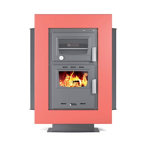 Thermiki ATS 90-30 CORNER Σόμπα Ξύλου Με Φούρνο Ατσάλινη Απλή 18kw Γωνιακή Με Κορνίζα