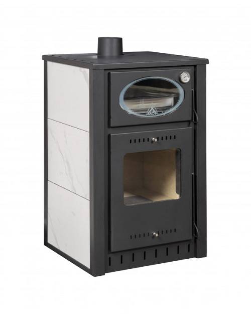 Alfatherm ALC02-S Σόμπα Ξύλου Με Φούρνο Ατσάλινη Απλή 15kw Με Κεραμικά Πλαινά