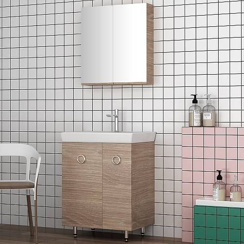 Orabella Vanity 65 Long - Έπιπλο Μπάνιου Επιδαπέδιο με πορσελάνινο νιπτήρα Ege