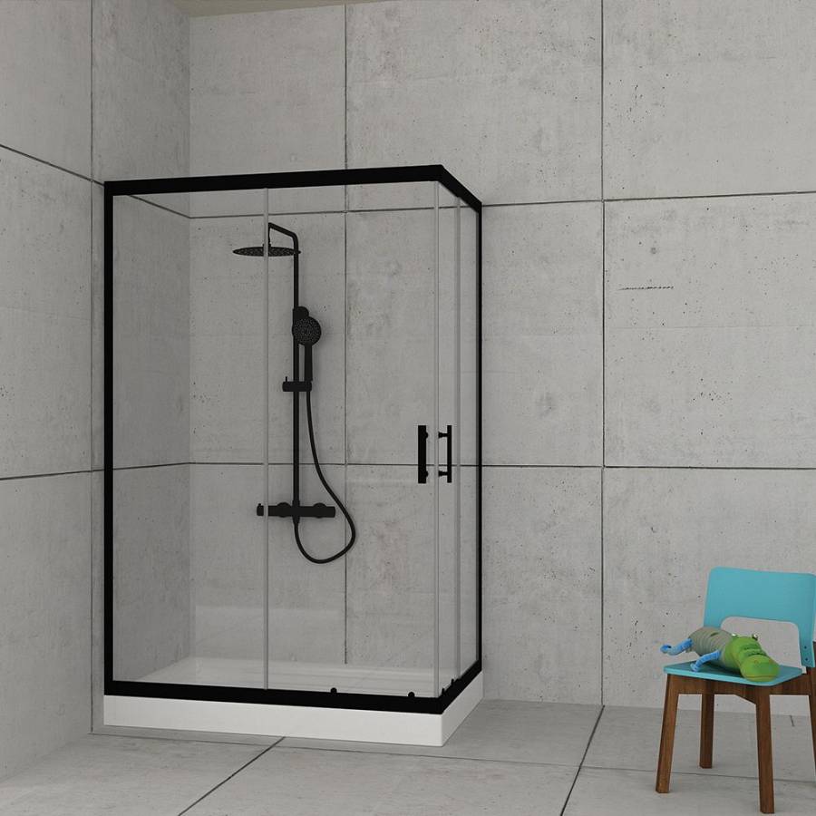 Stardust Easy Fix Black matt  Corner Entry 70X110 cm