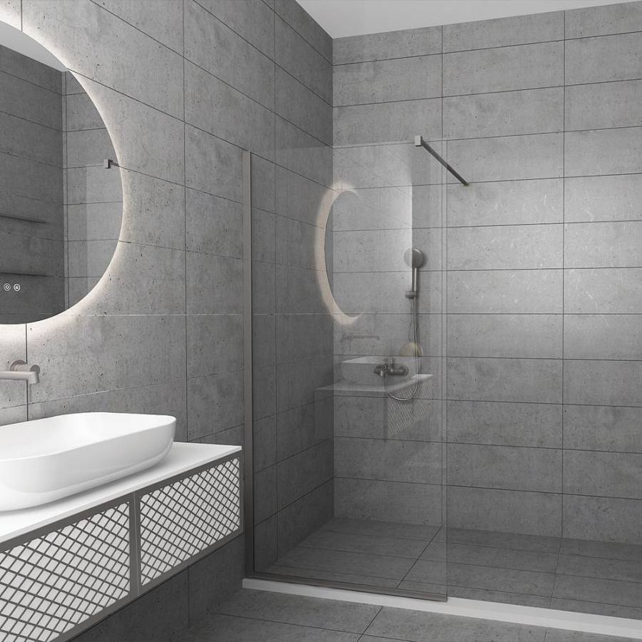 Serena Brushed nickel H200 60 cm