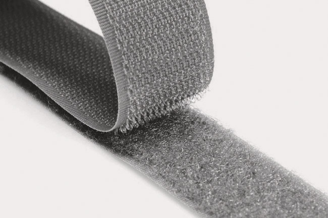 Επιφάνειες Hook+Loop Αυτοκόλλητο Γκρι/Μαύρο 48x25mm 4Σετ