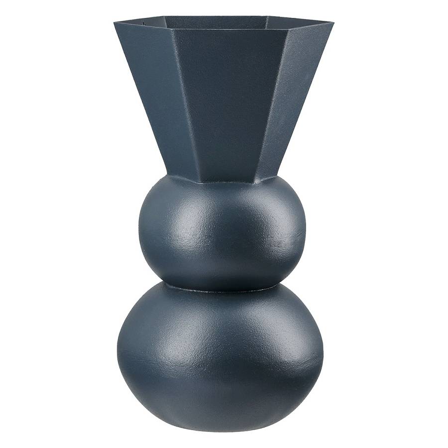 Βάζο Metallo Μέταλλο Dark Μπλε PU Pcs. Assorted 9x9x20cm