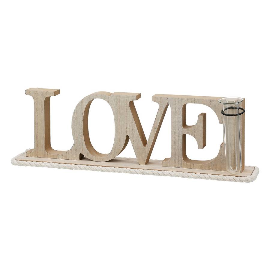 Lettering Love Ξύλο Ecru PU 4 41x7.5x12.5cm