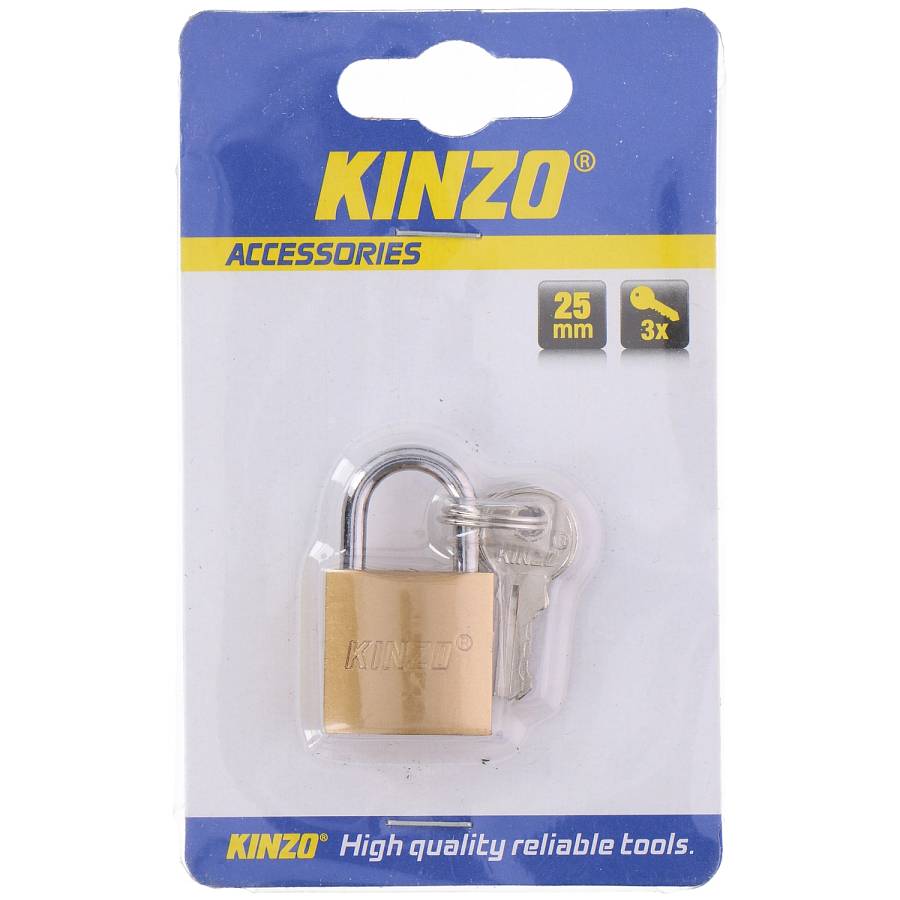 Λουκέτο 25mm με 3 Κλειδιά KINZO