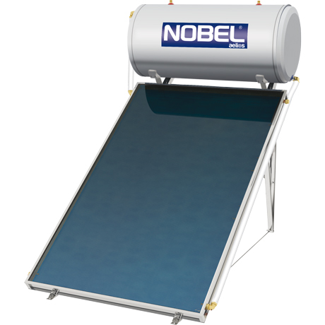 Nobel Aelios CUS 160lt 2,6m² Glass Τριπλής Ενέργειας Ηλιακός Θερμοσίφωνας Με Επιλεκτικό Συλλέκτη και Βάση Ταράτσας