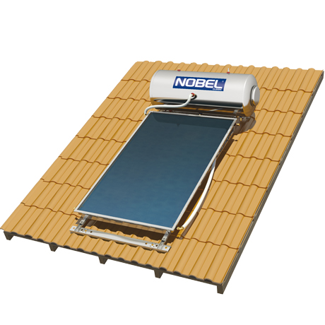 Nobel Classic 160lt 2,6m² Glass Τριπλής Ενέργειας Ηλιακός Θερμοσίφωνας Με Επιλεκτικό Συλλέκτη και Βάση Κεραμοσκεπής