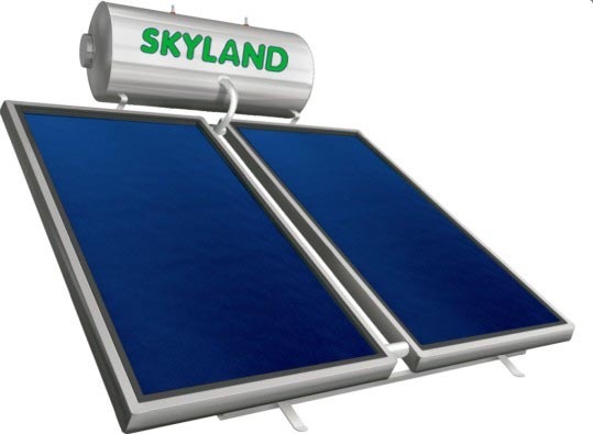 Skyland IN 300lt 4.1m² Inox Ανοξείδωτος Τριπλής Ενέργειας Ηλιακός Θερμοσίφωνας Με Επιλεκτικούς Συλλέκτες και Βάση Ταράτσας